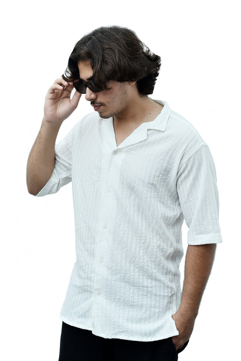 OLD MONEY WAFFLE CUBAN SHIRT